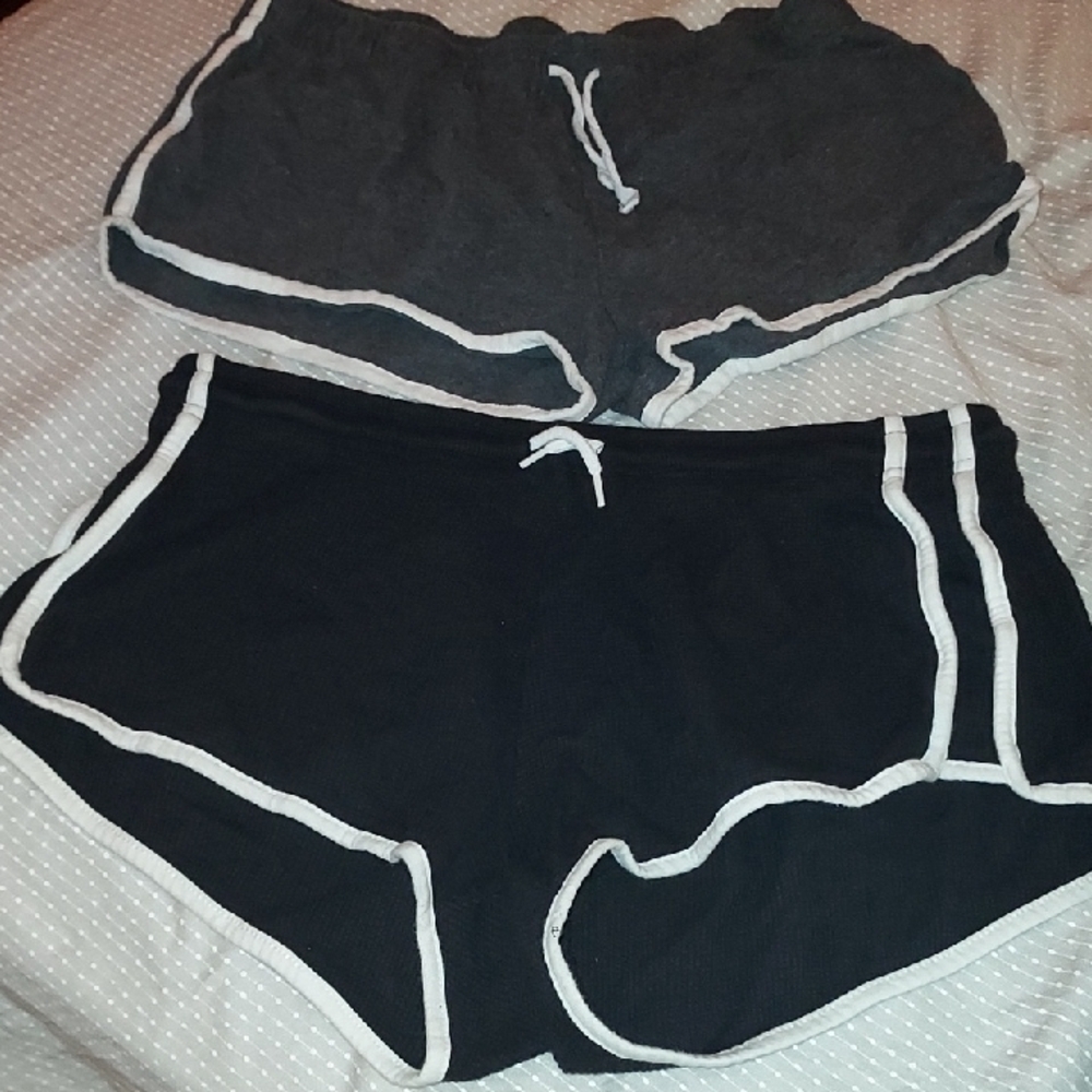 Black and Gray Athletic Shorts Set